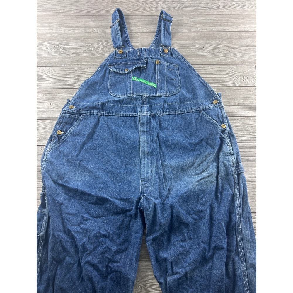Key Imperial Mens Denim Bib Overalls Blue Workwear 46x29 FS 3801